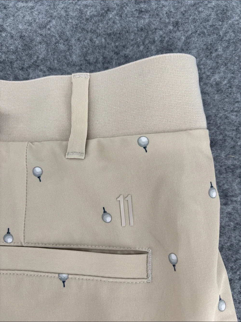 Walter Hagen P11 E waist retro golfball khaki cooling 4way stretch shorts NWT 42